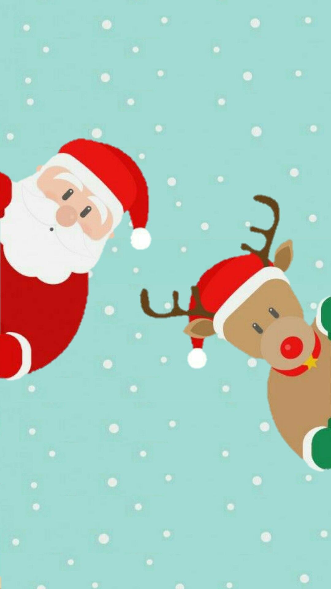 Babbo Natale e renna carini, 1080x1920 Full HD Verticale, Smartphone