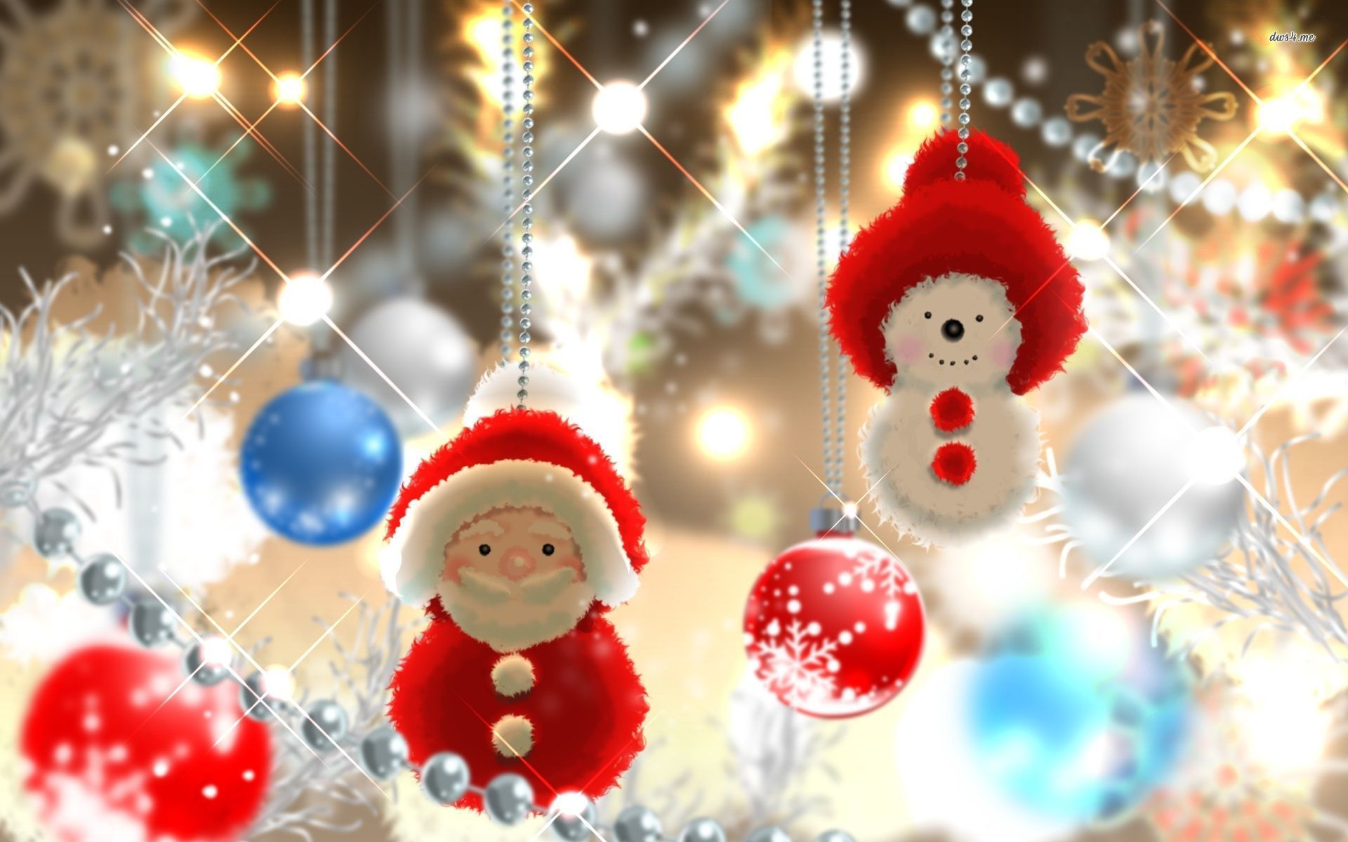 Babbo Natale e pupazzo di neve pendenti, 1920x1200 Full HD+ WUXGA, Desktop