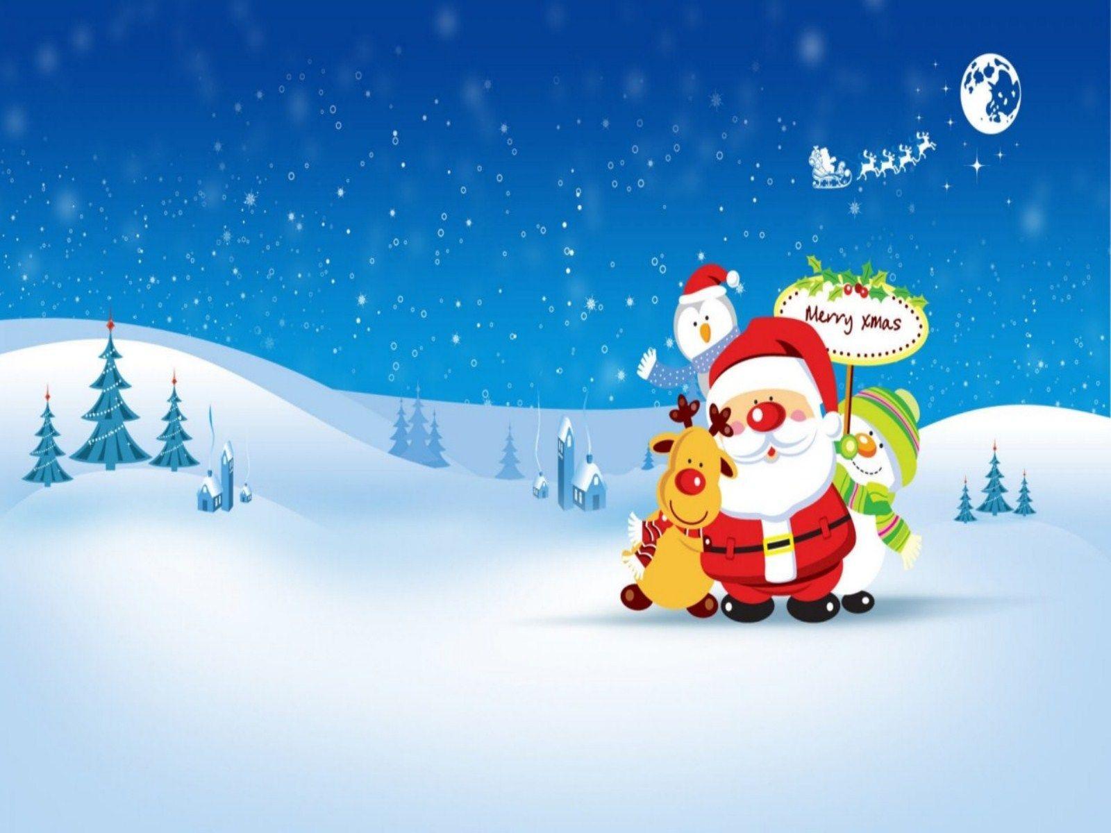 Babbo Natale renna pupazzo neve, 1600x1200 HD, Desktop
