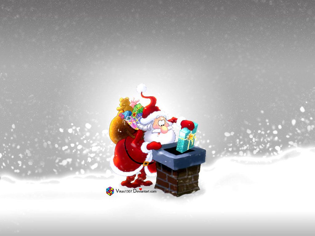 Babbo Natale nel camino, 1024x768 HD, iMac