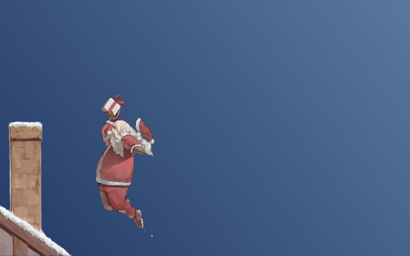 Babbo Natale cade da camino, 1440x900 720p, PC