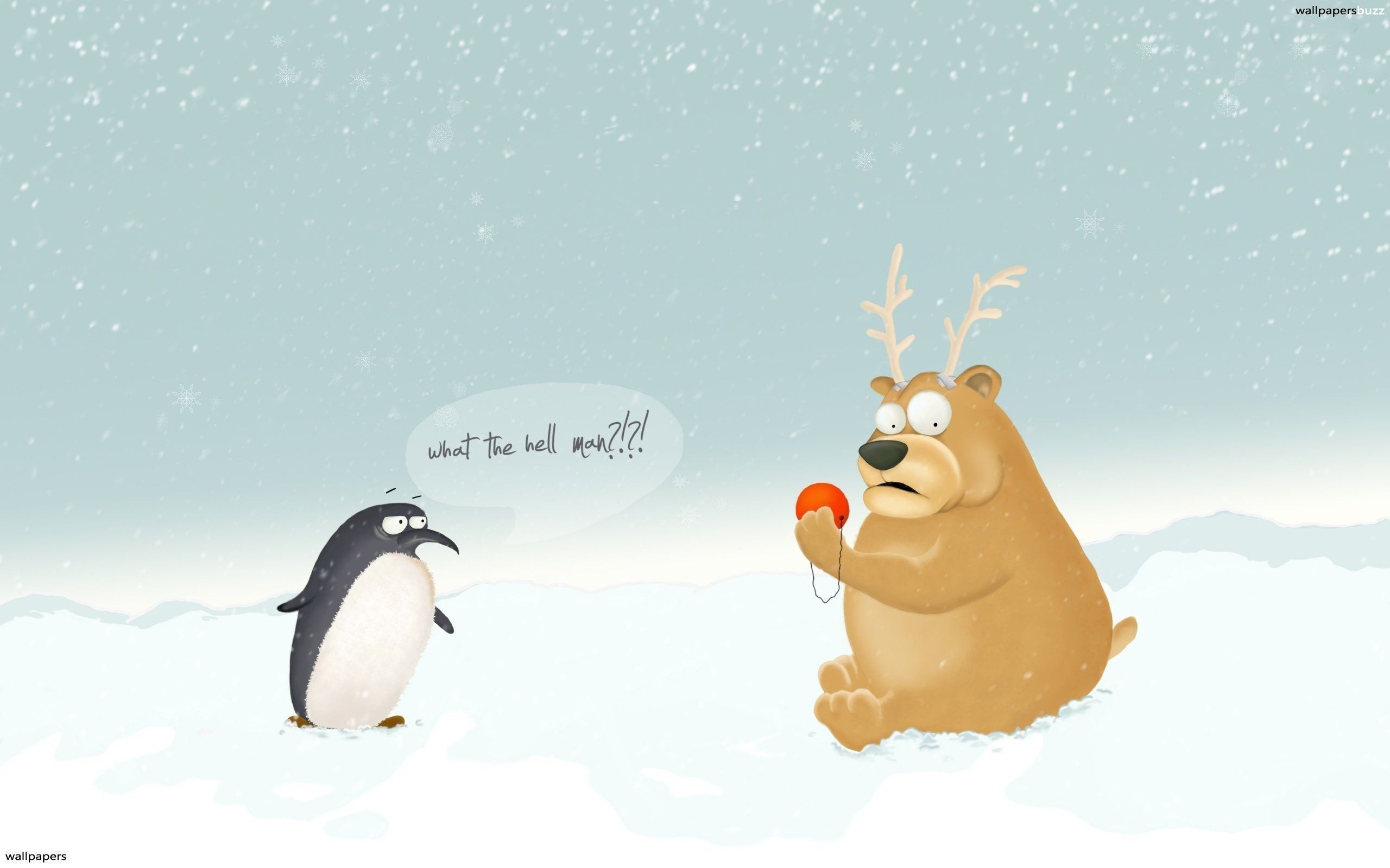 Pinguino e orso renna natalizio, 2560x1600 2K+, Desktop