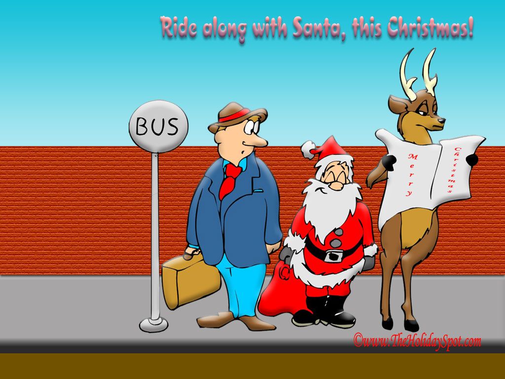 Babbo Natale fermata bus renna, 1024x768 HD, PC