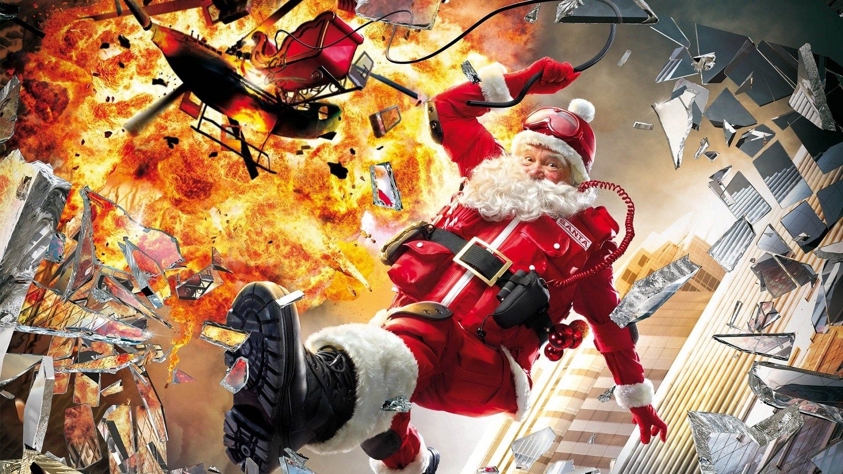Babbo Natale esplosione azione comica, 1700x956 HD Ready, Desktop