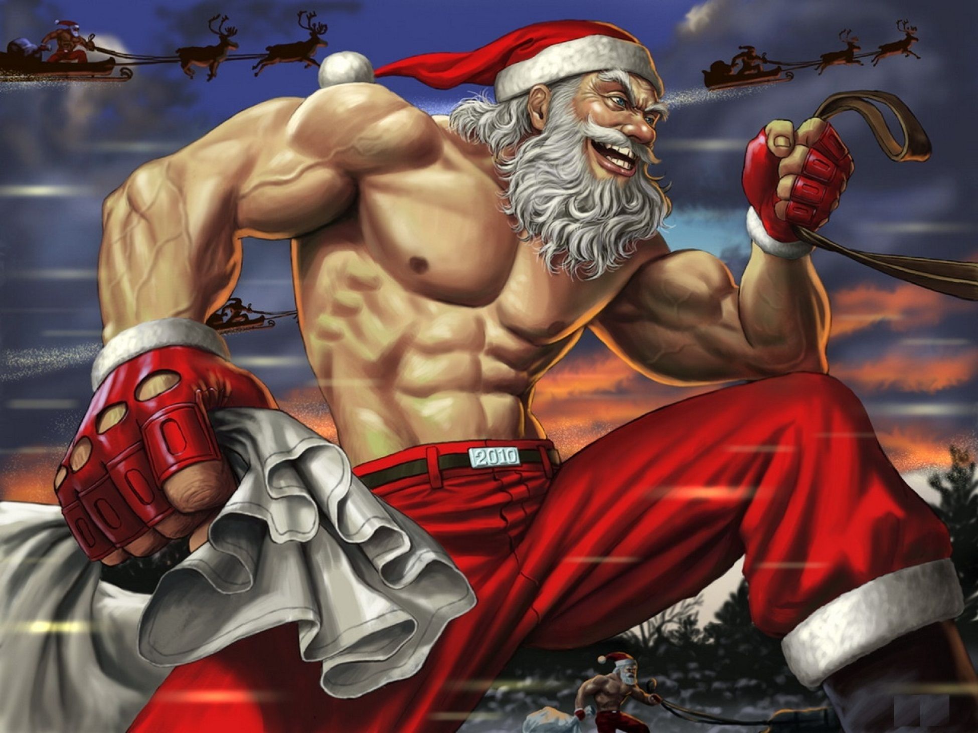 Babbo Natale muscoloso divertente, 1950x1462 Full HD+, Desktop