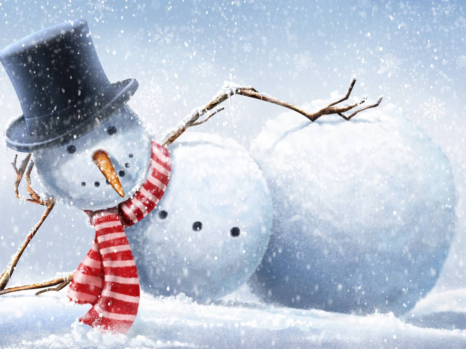 Pupazzo di neve con sciarpa, 1600x1200 HD Ready, Desktop