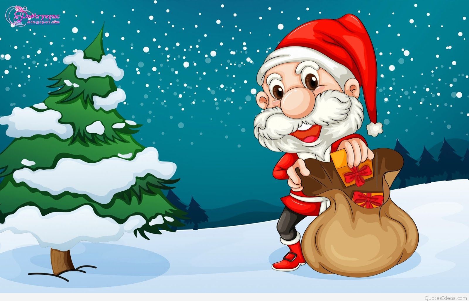 Babbo Natale divertente con sacco regali, 1600x1027 900p, Desktop