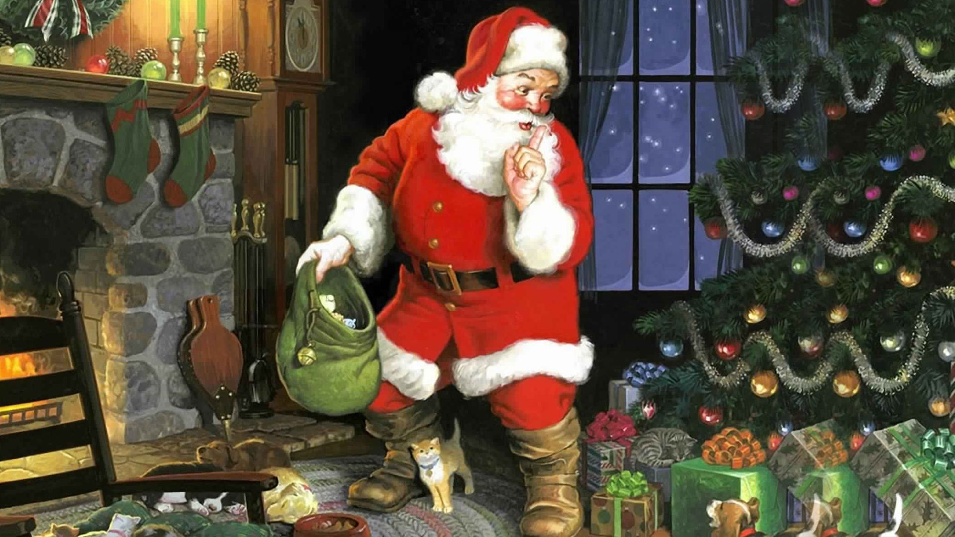 Babbo Natale cartone animato divertente, 1920x1080 Full HD, Desktop