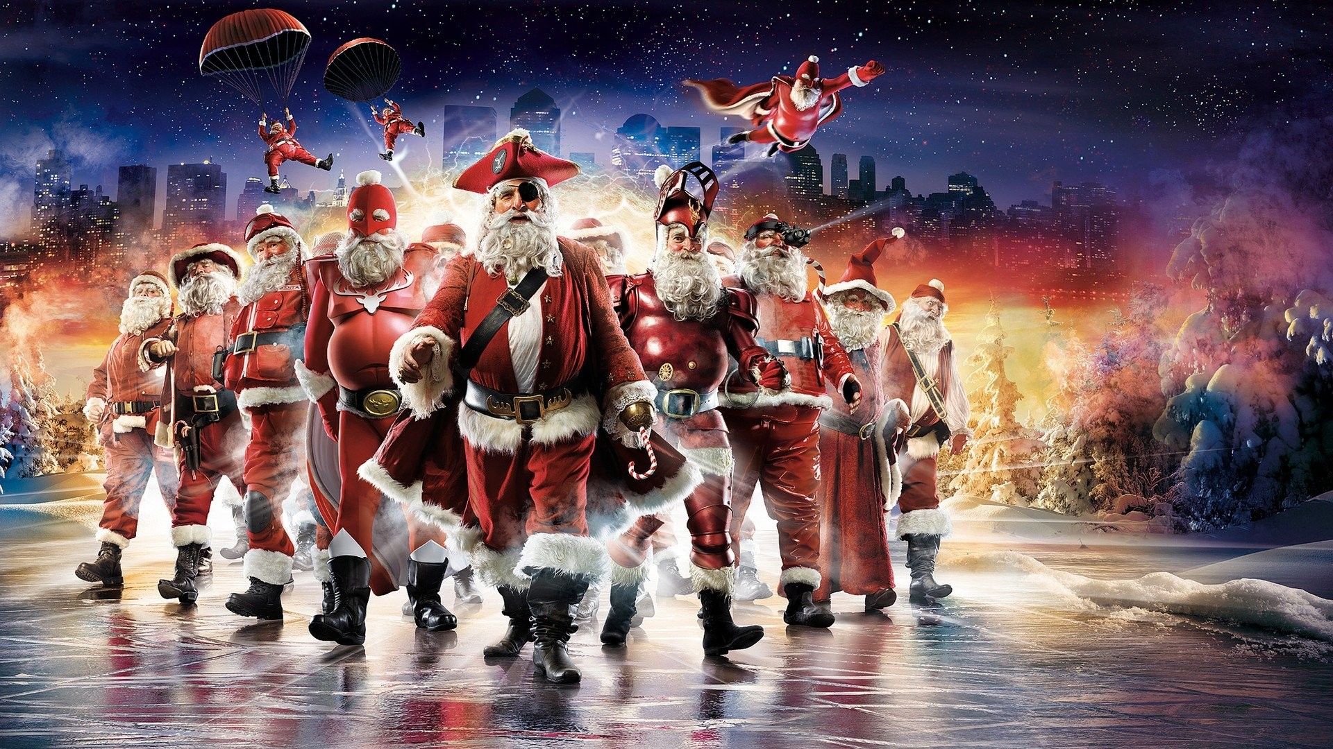Gruppo di Babbi Natale supereroi, 1920x1080 Full HD, PC Desktop