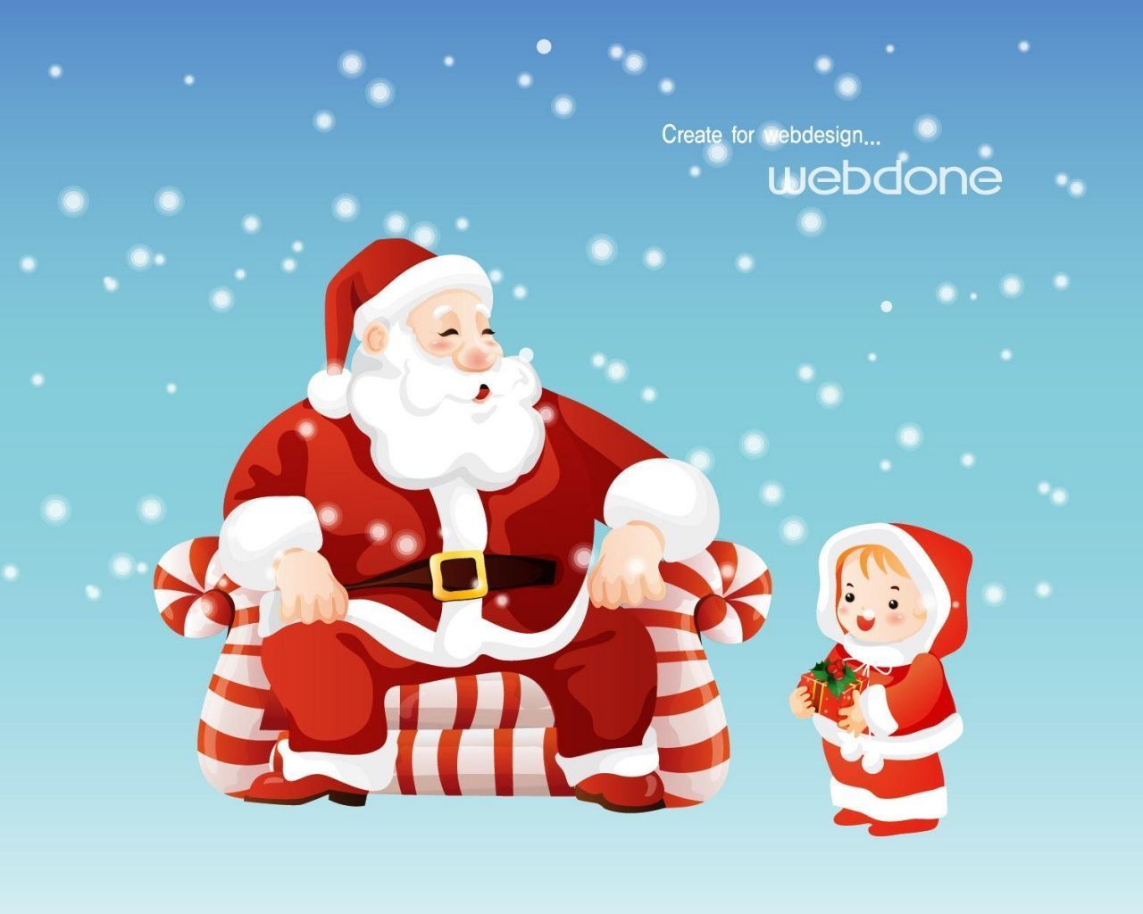 Babbo Natale cartone e bambino, 1280x1024 720p, Laptop