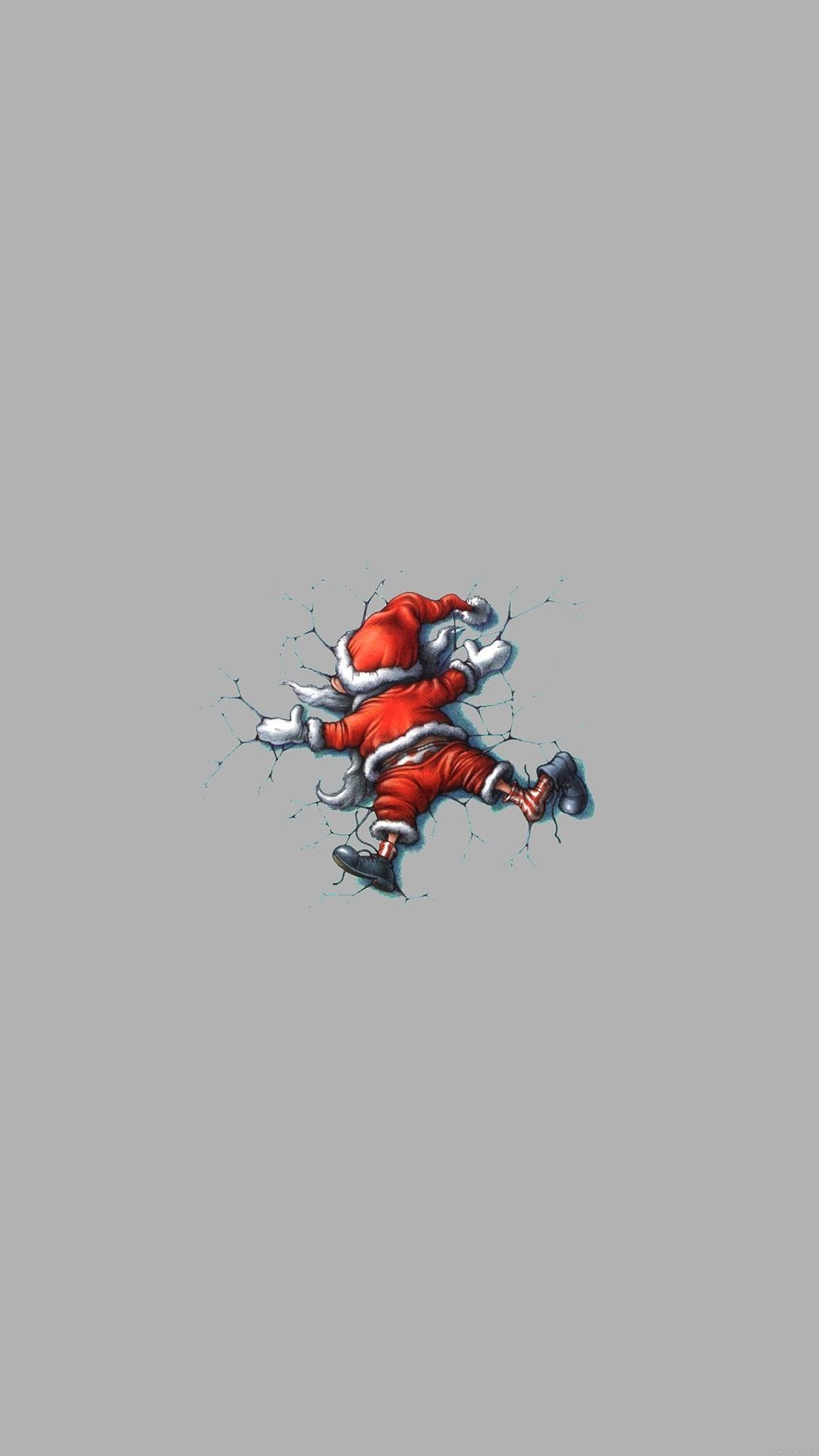 Babbo Natale sfonda il muro, 1242x2208 Full HD Verticale, iPhone