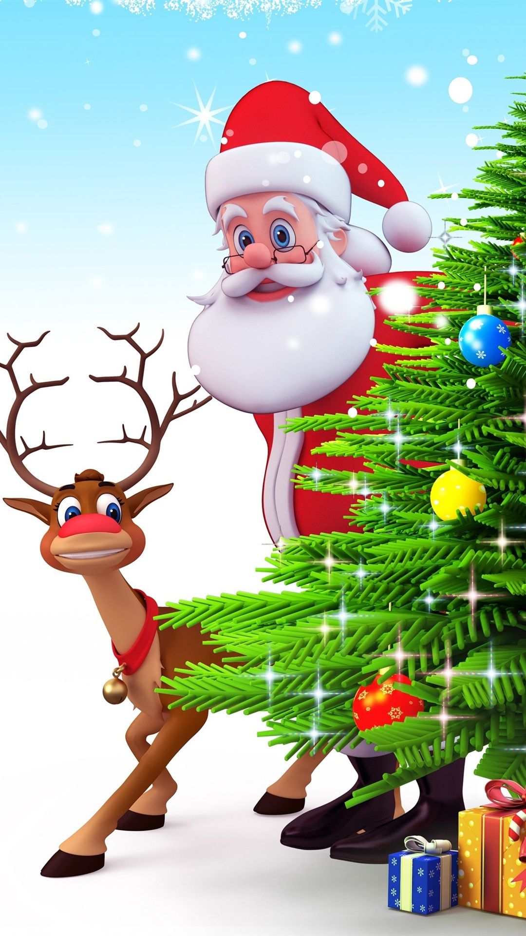 Decorazioni natalizie rosse dorate, 1500x2592 Full HD Verticale, iPhone Plus