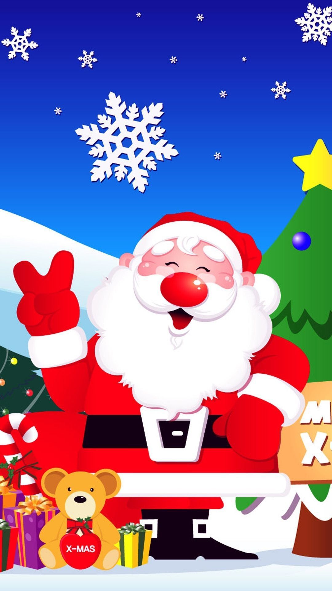 Statuina Babbo Natale blu, 938x1668 Full HD Verticale, iPhone Air