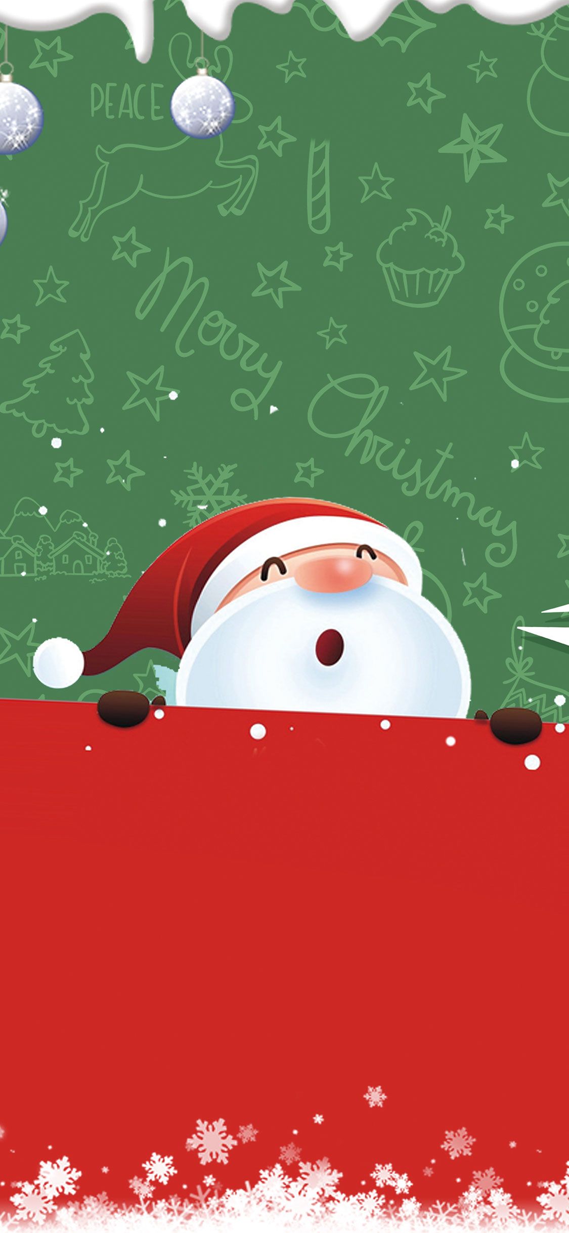 Babbo Natale cartone animato, 1080x1920 Full HD Verticale, iPhone Pro