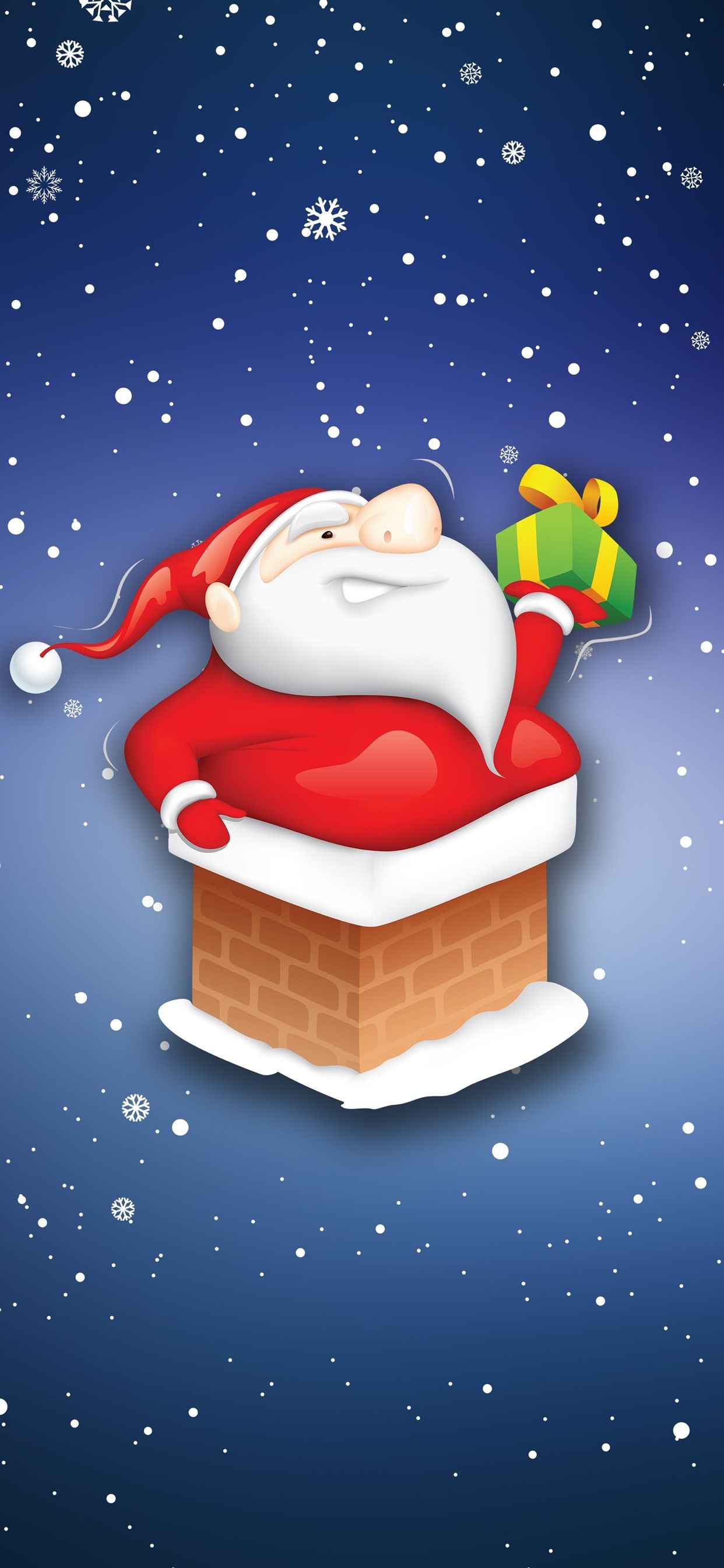 Babbo Natale con palline rosse, 1350x2400 Verticale, iPhone Pro