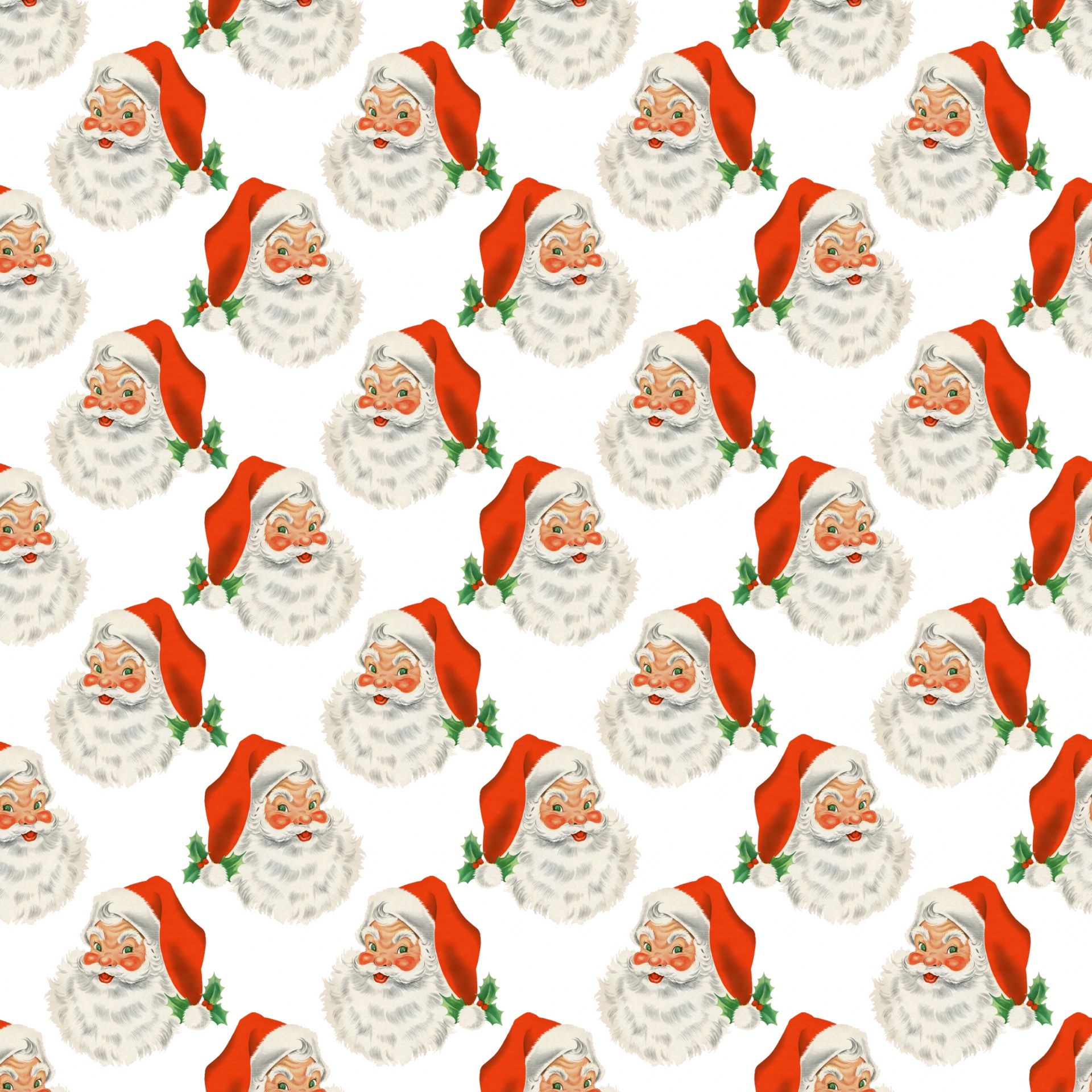 Babbo Natale vintage pattern ripetuto, 1920x1920 Full HD+ WUXGA, Desktop