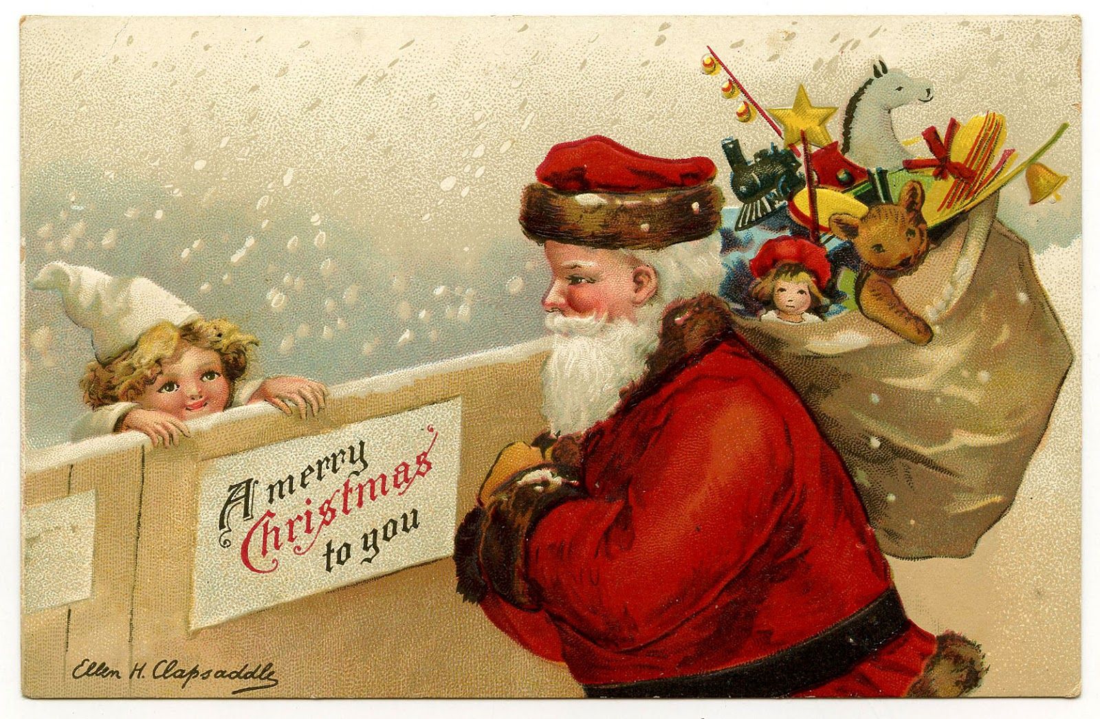 Babbo Natale vintage con bambina, 1600x1046 HD Ready, Laptop