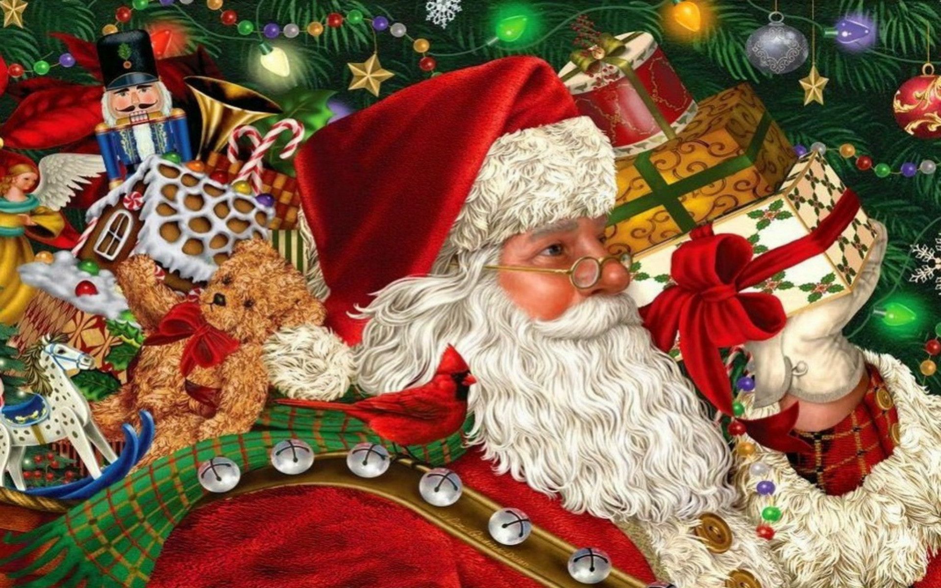 Babbo Natale vintage con giocattoli, 1920x1200 WUXGA, PC