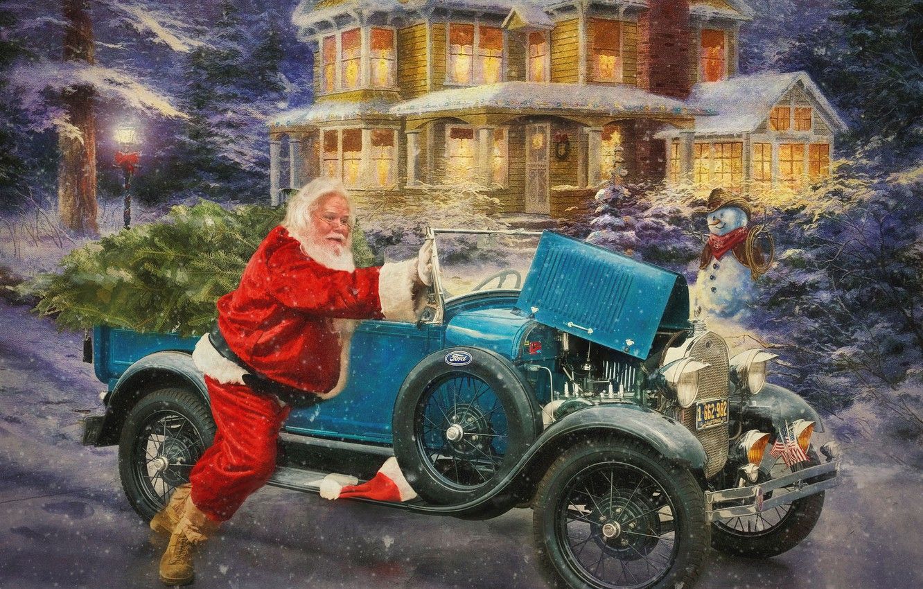 Babbo Natale con auto vintage, 1332x850 720p, MacBook Air