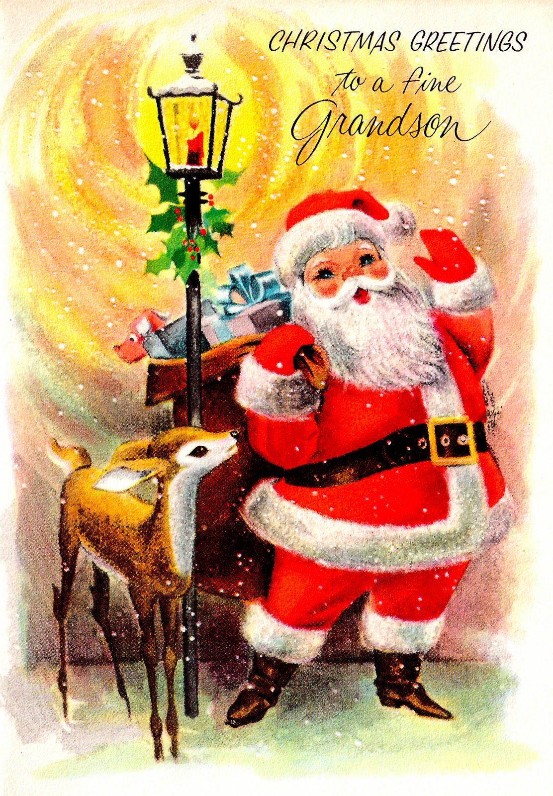 Babbo Natale vintage con renna, 1112x1600 Full HD Verticale, iPhone