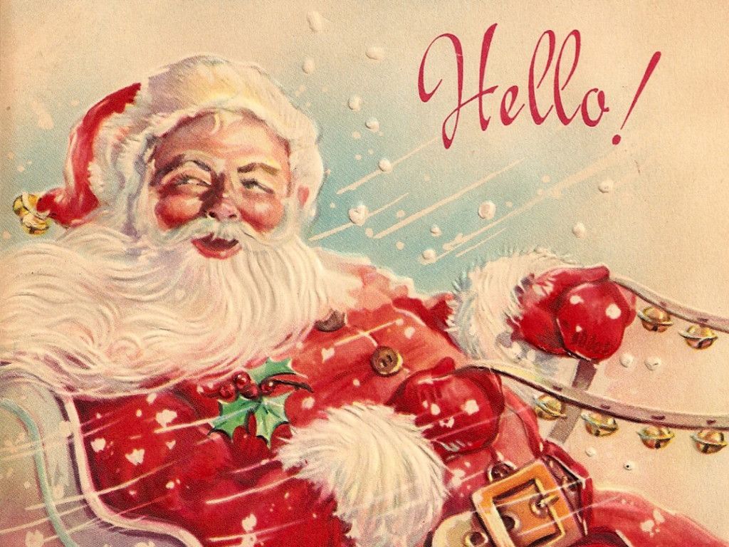Babbo Natale vintage illustrazione, 1024x768 HD, Desktop