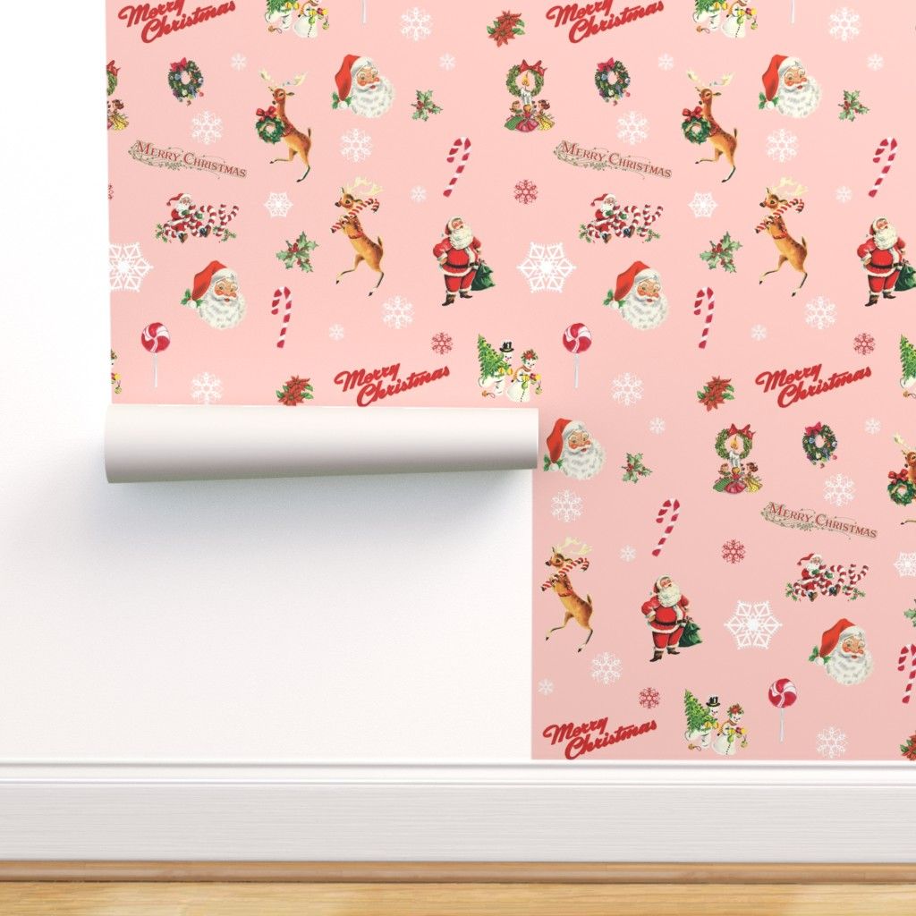Babbo Natale renna vintage rosa, 1024x1024 HD, Laptop