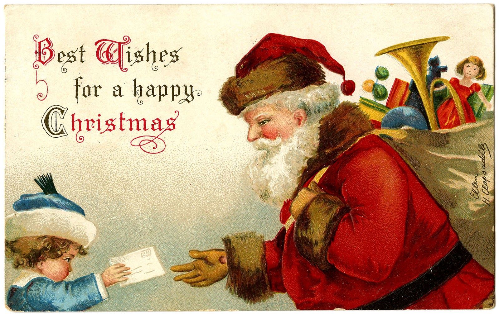 Babbo Natale vintage con bambino, 1600x1008 900p, PC