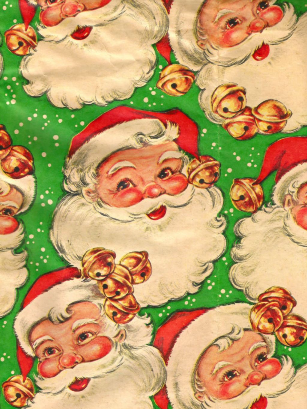 Babbo Natale vintage con campanelli, 1024x1365 Verticale, Mobile