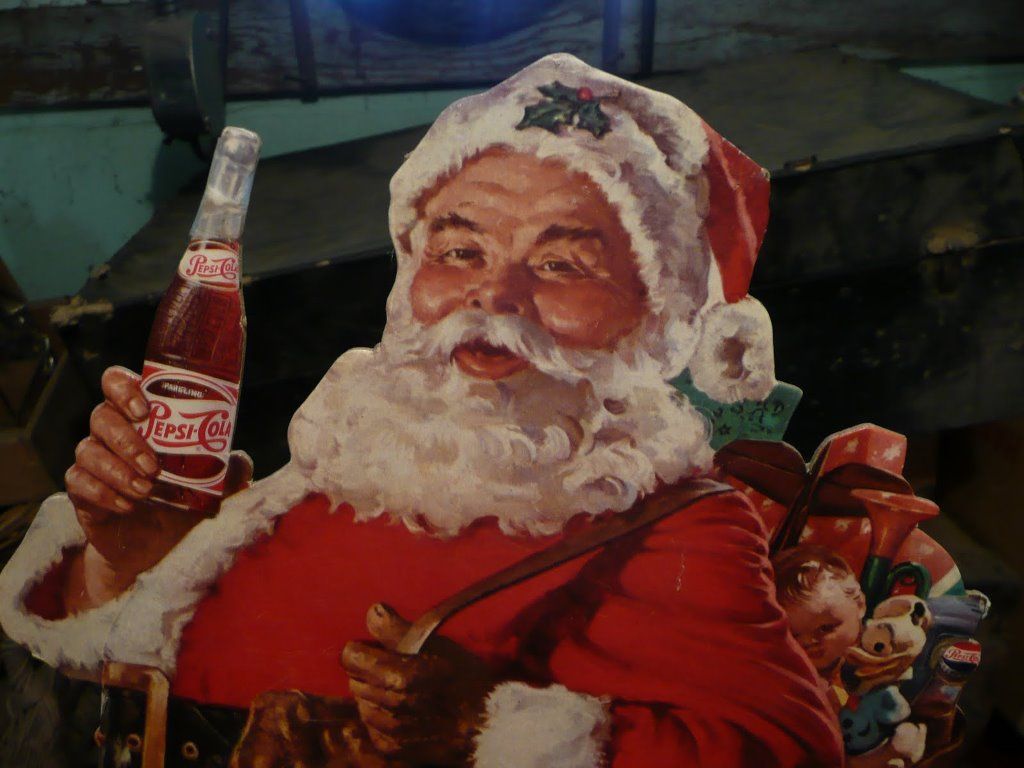 Babbo Natale vintage con bottiglia Coca-Cola, bevanda gassata, 1024x768 HD, Desktop