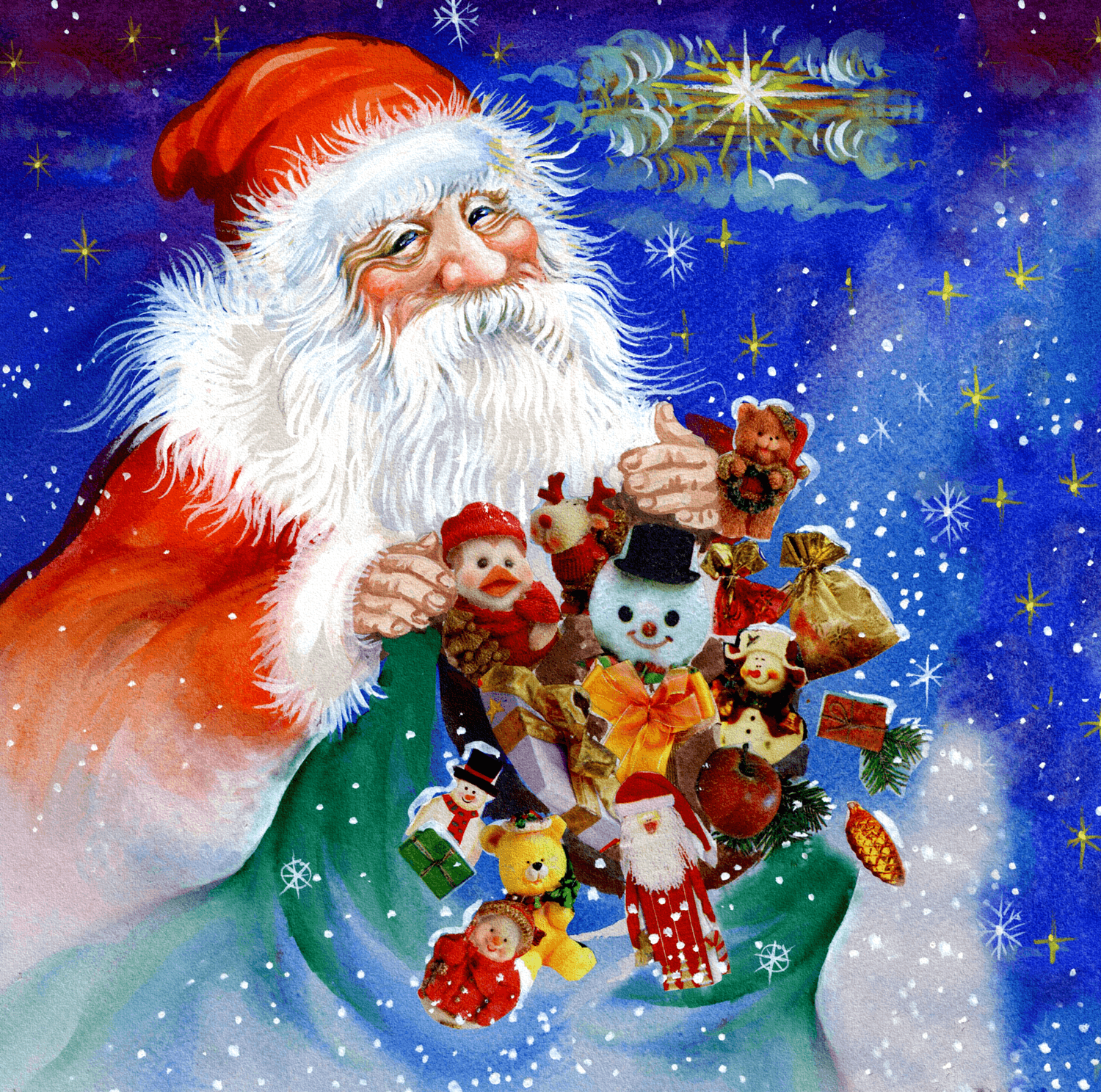 Babbo Natale vintage con sacco giocattoli, 1500x1488 720p, Laptop