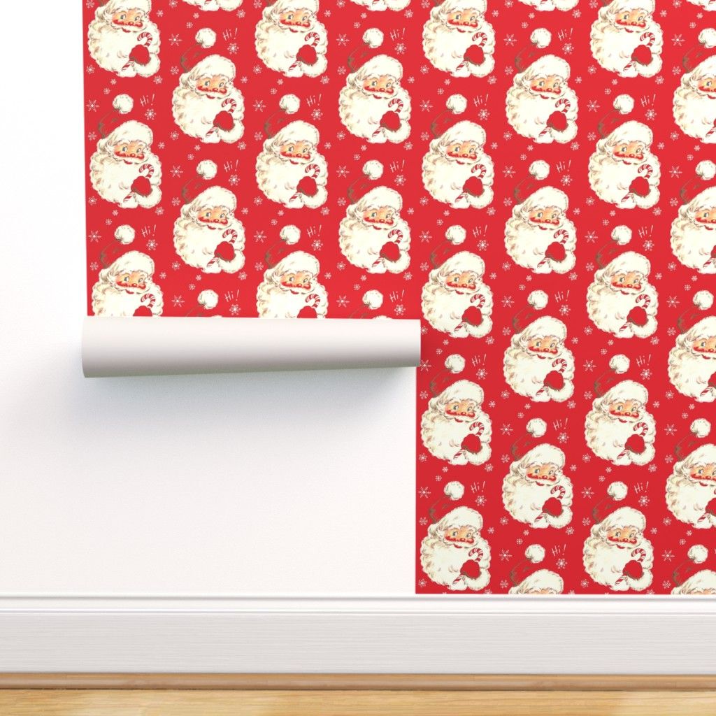 Babbo Natale vintage sfondo rosso, 1024x1024 HD, Laptop