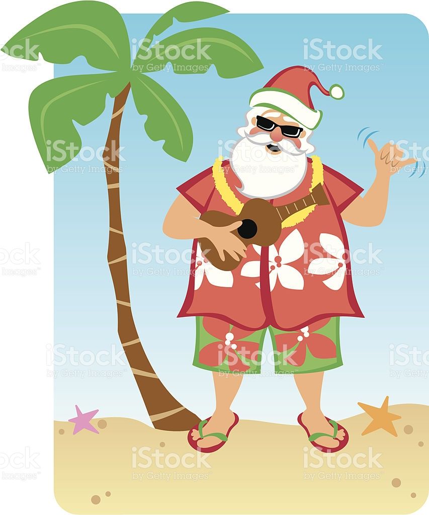 Babbo Natale hawaiano sulla spiaggia, 853x1024 Full HD Verticale, Smartphone