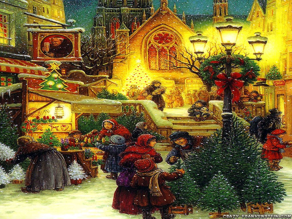 Mercatino di Natale vintage, 1024x768 HD, iMac