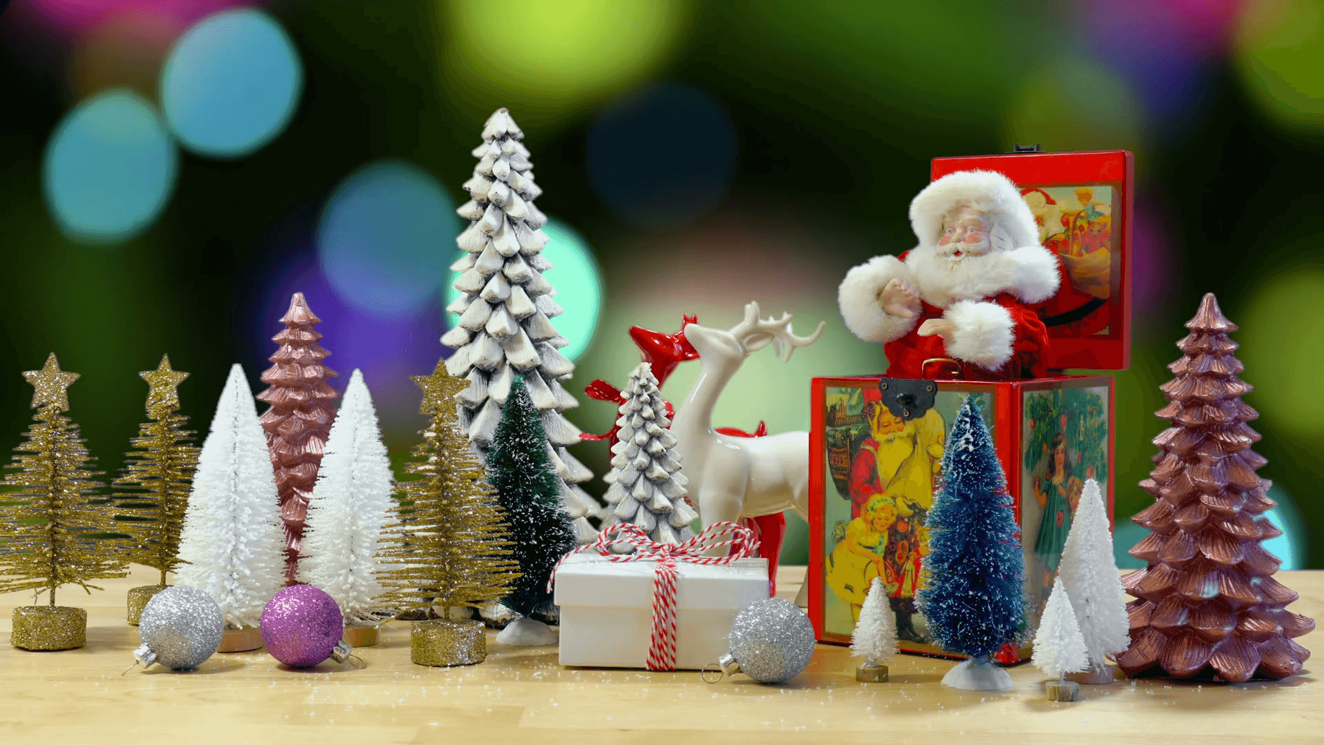 Babbo Natale vintage con alberelli, 1920x1080 Full HD, Desktop