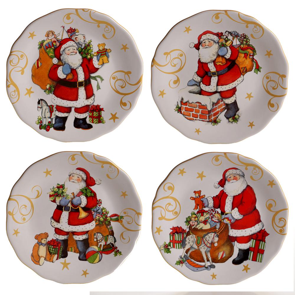 Piatti Babbo Natale vintage decorati, 1000x1000 HD, Laptop