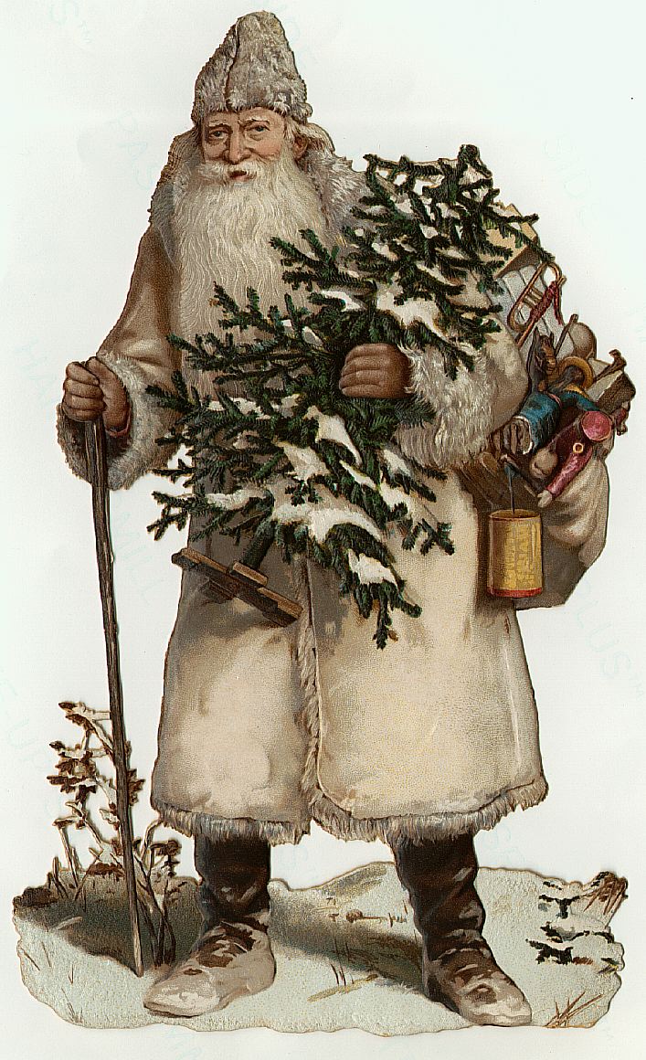 Babbo Natale vintage con albero, 707x1160 Verticale, POCO