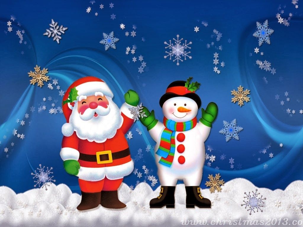 Babbo Natale e pupazzo di neve, 1024x768 HD, PC Desktop
