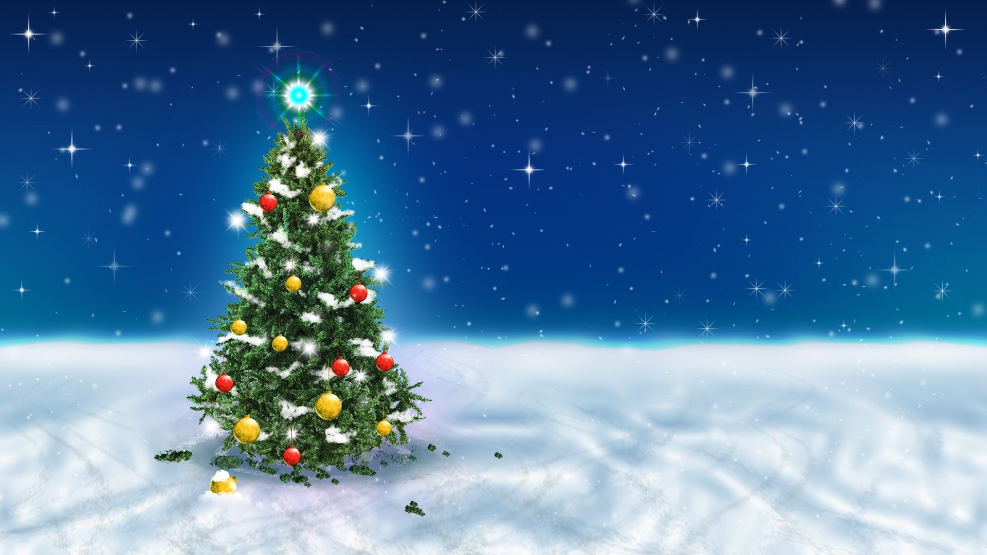 Albero di Natale nella neve, 1920x1080 Full HD, PC