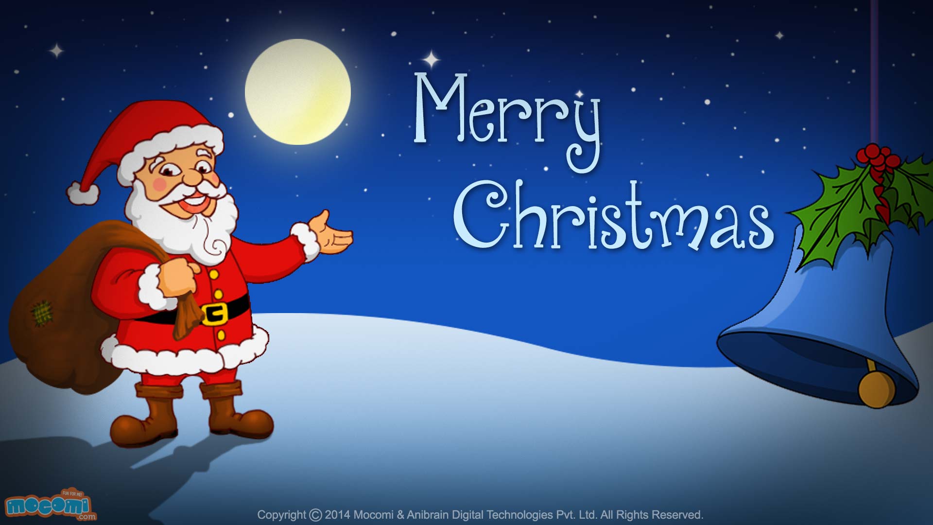 Babbo Natale con campana e vischio, 1920x1080 1080p, PC