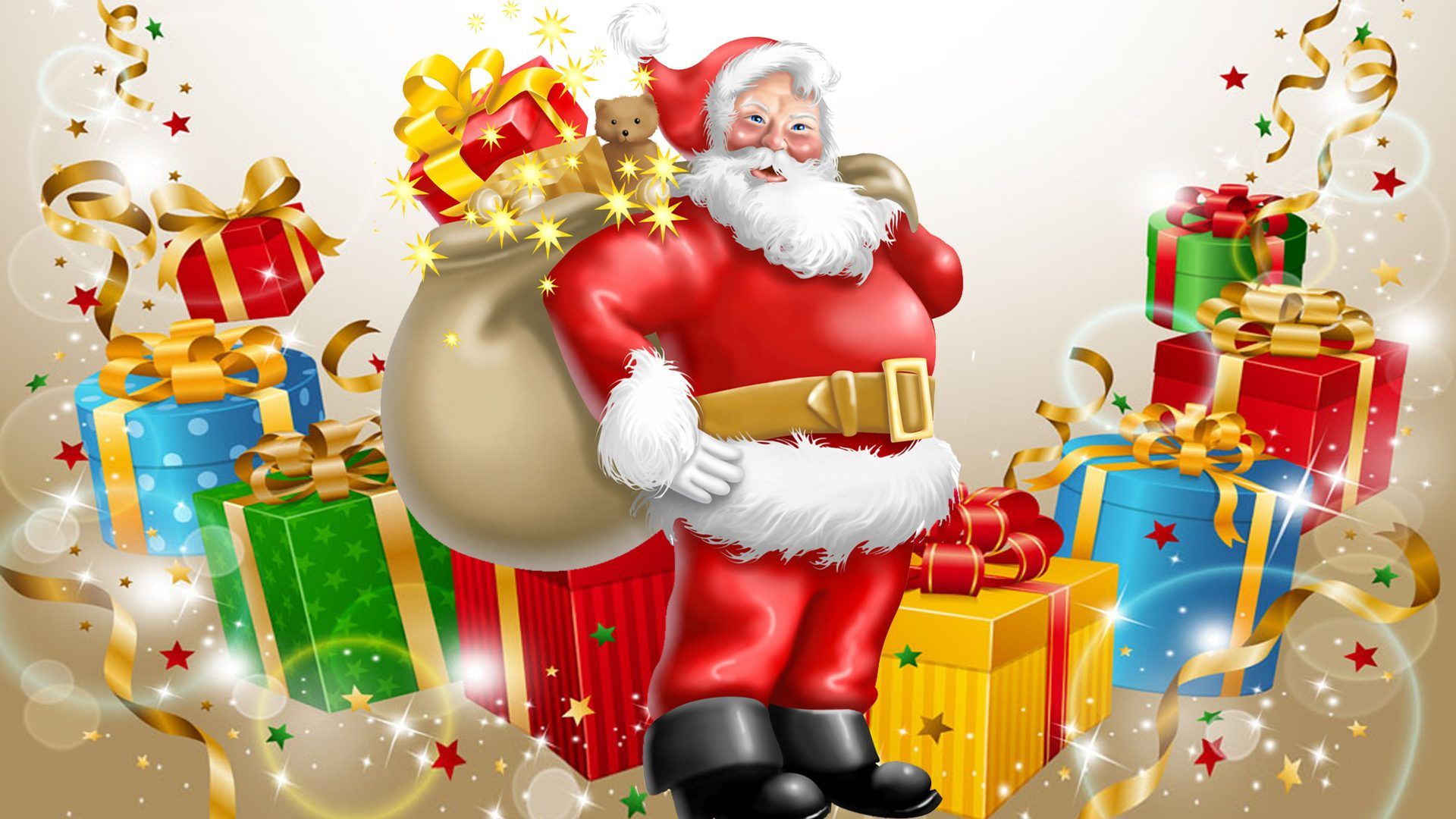 Babbo Natale con sacco regali, 1920x1080 Full HD, Monitor Gaming
