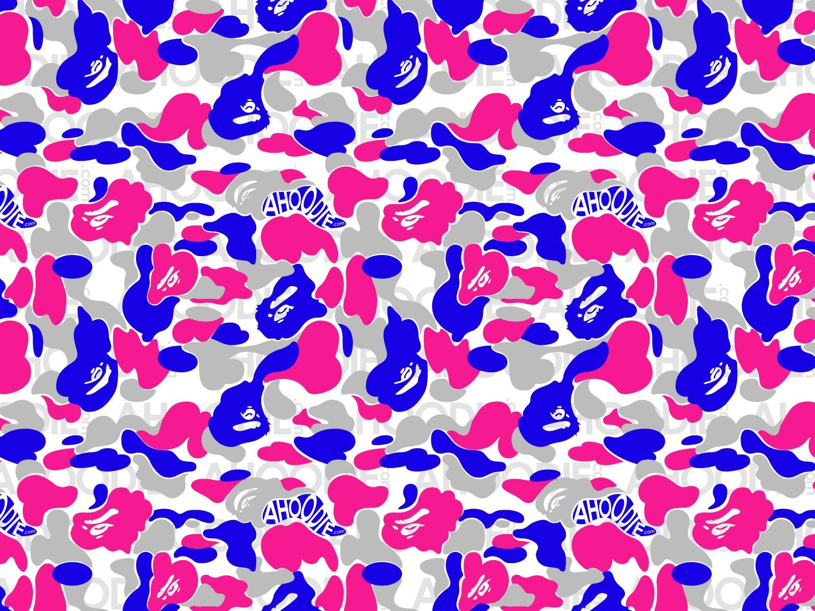 BAPE camo pattern rosa blu, 1600x1200 HD Ready, Notebook Gaming