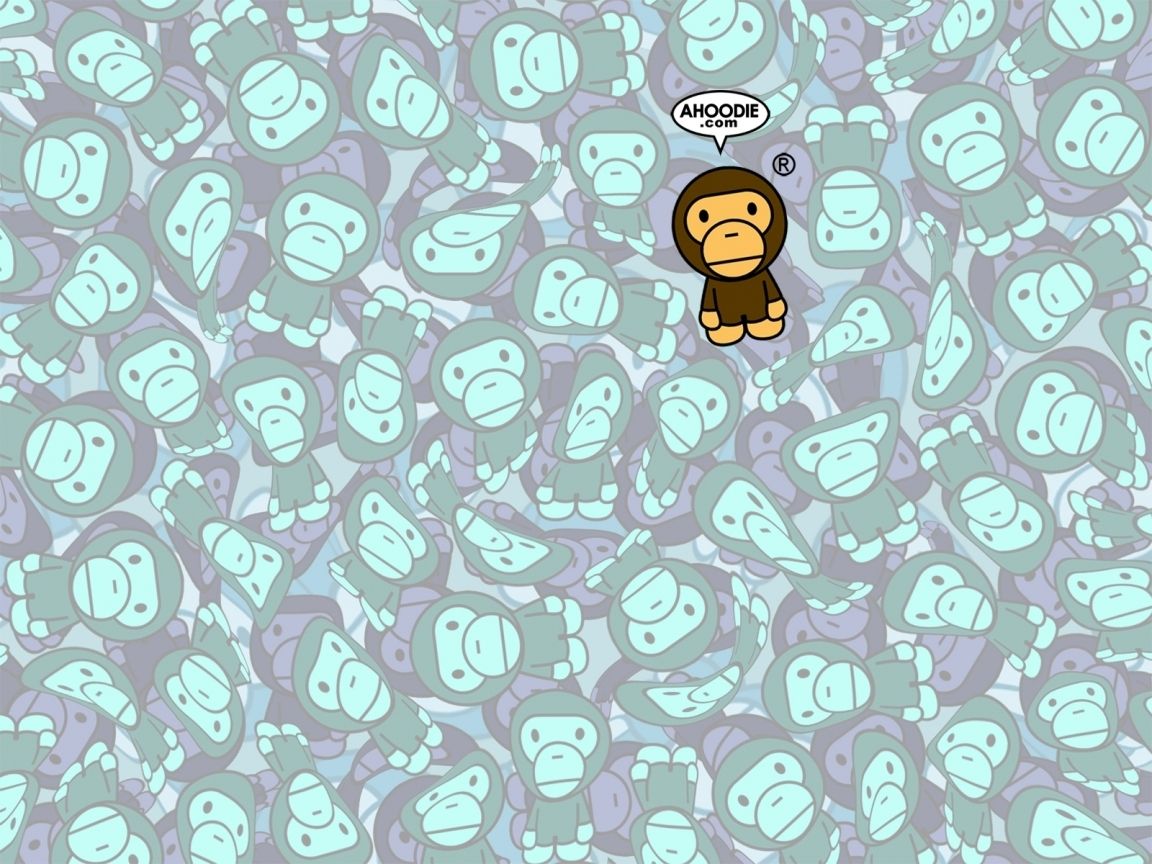 Baby Milo scimmietta camo BAPE, 1152x864 HD, Desktop