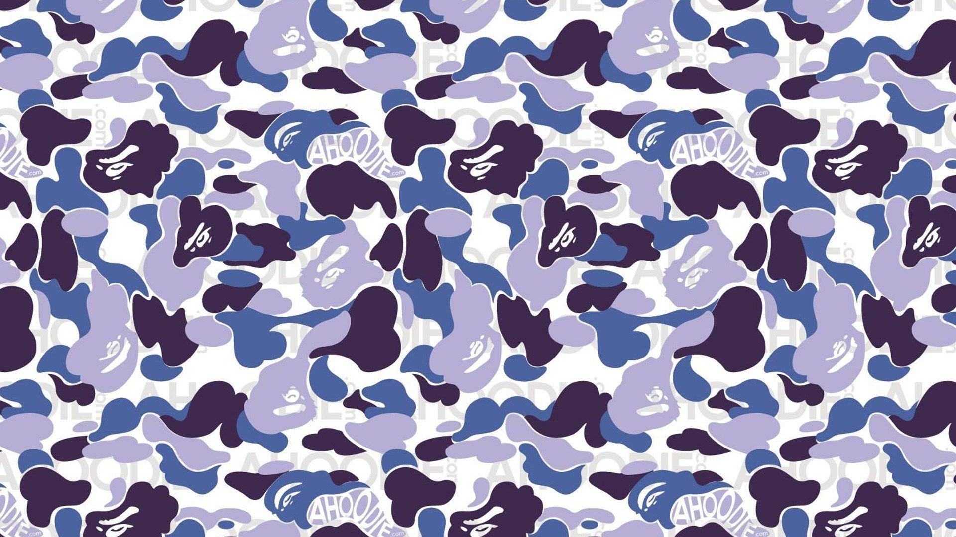 Camouflage Bape blu viola, 1920x1080 1080p, Laptop