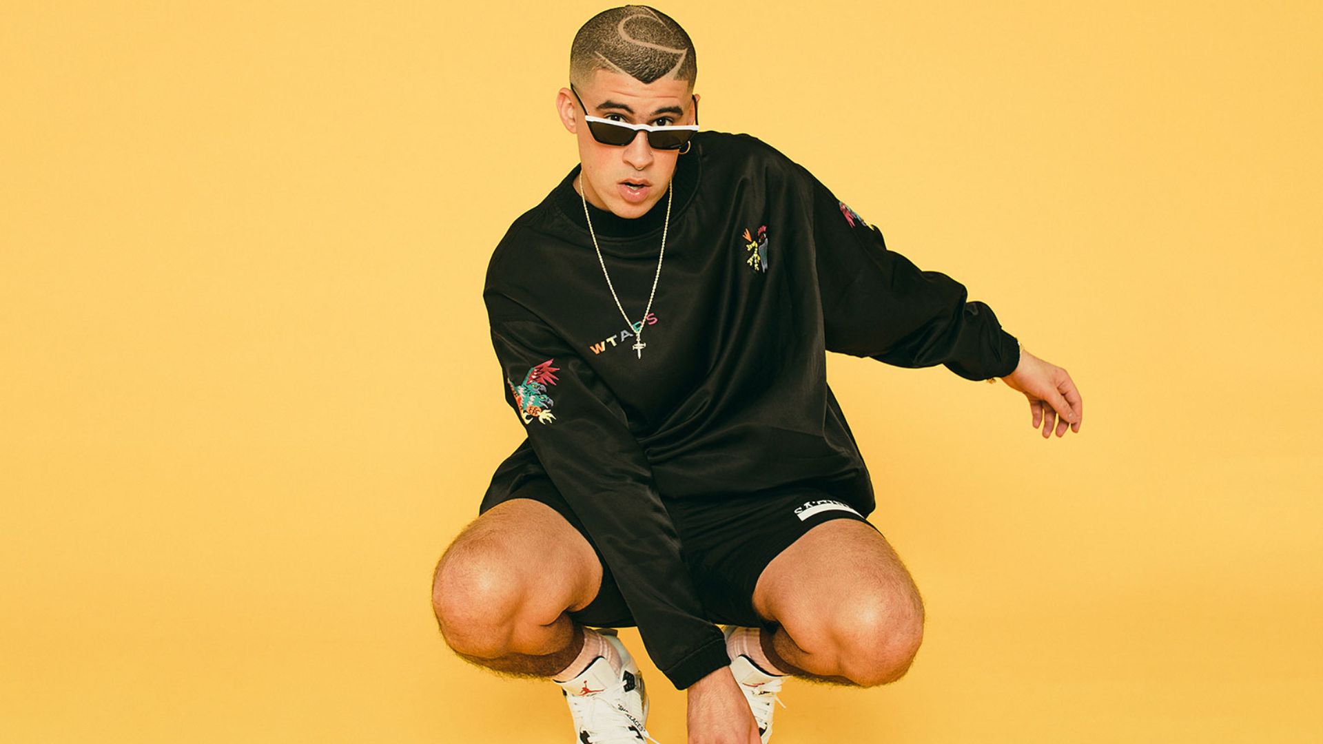 Bad Bunny sfondo giallo, 1920x1080 Full HD, PC