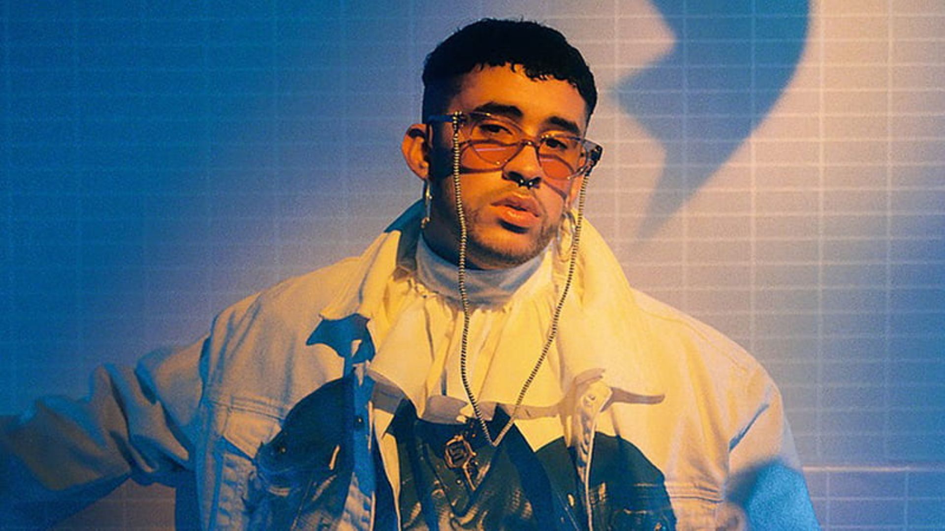 Bad Bunny ritratto blu, 1920x1080 Full HD 1080p, Desktop