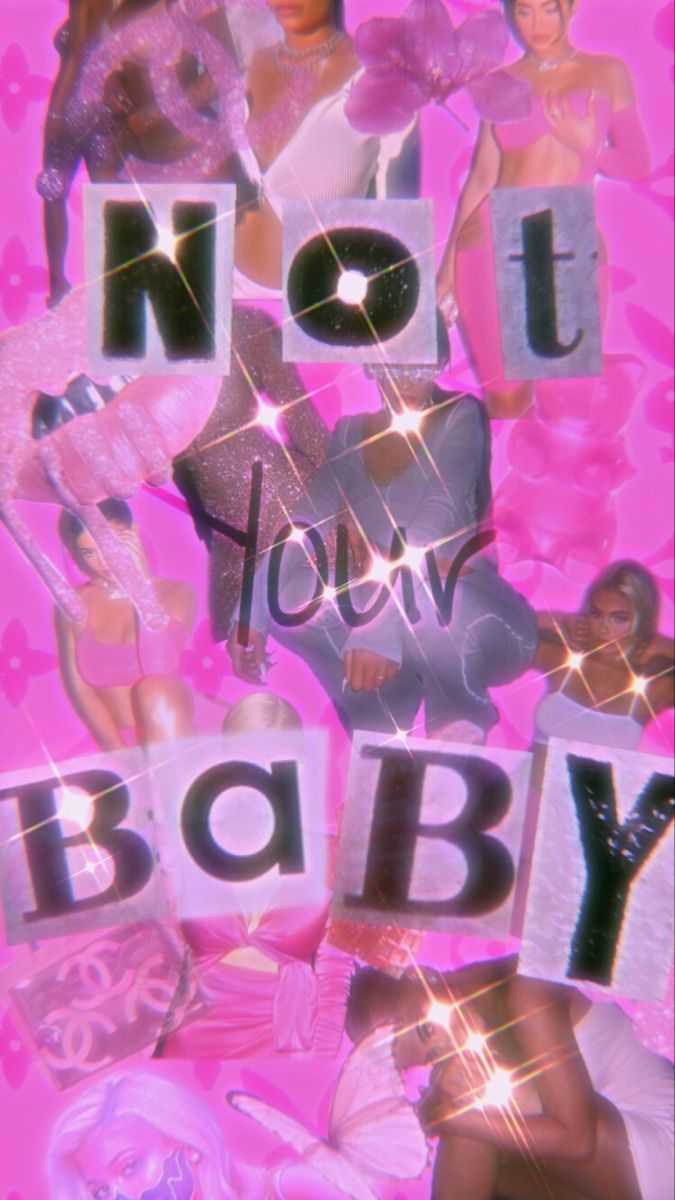 Collage rosa scritta baddie, 675x1200 Verticale, Mobile