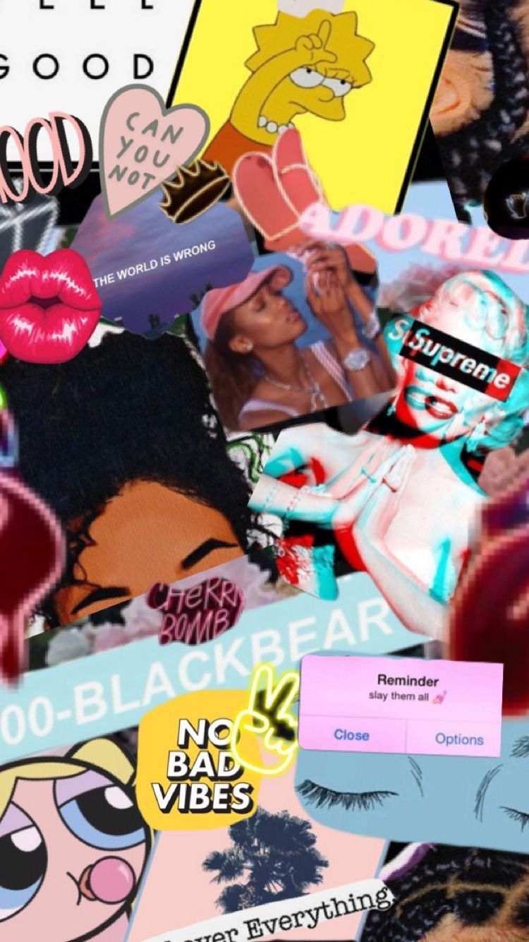 Collage estetico baddie colorato, 750x1334 Full HD Verticale, Smartphone