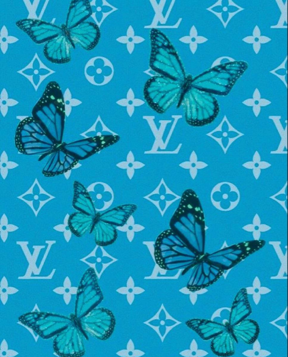 Farfalle blu logo LV, 967x1200 Full HD Verticale, Smartphone
