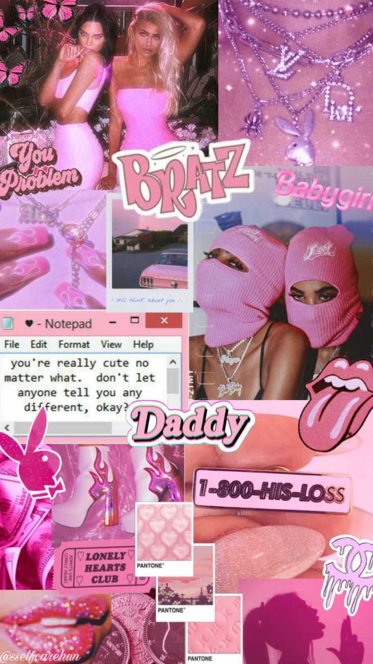 Collage estetico rosa baddie, 750x1334 Full HD Verticale, Smartphone