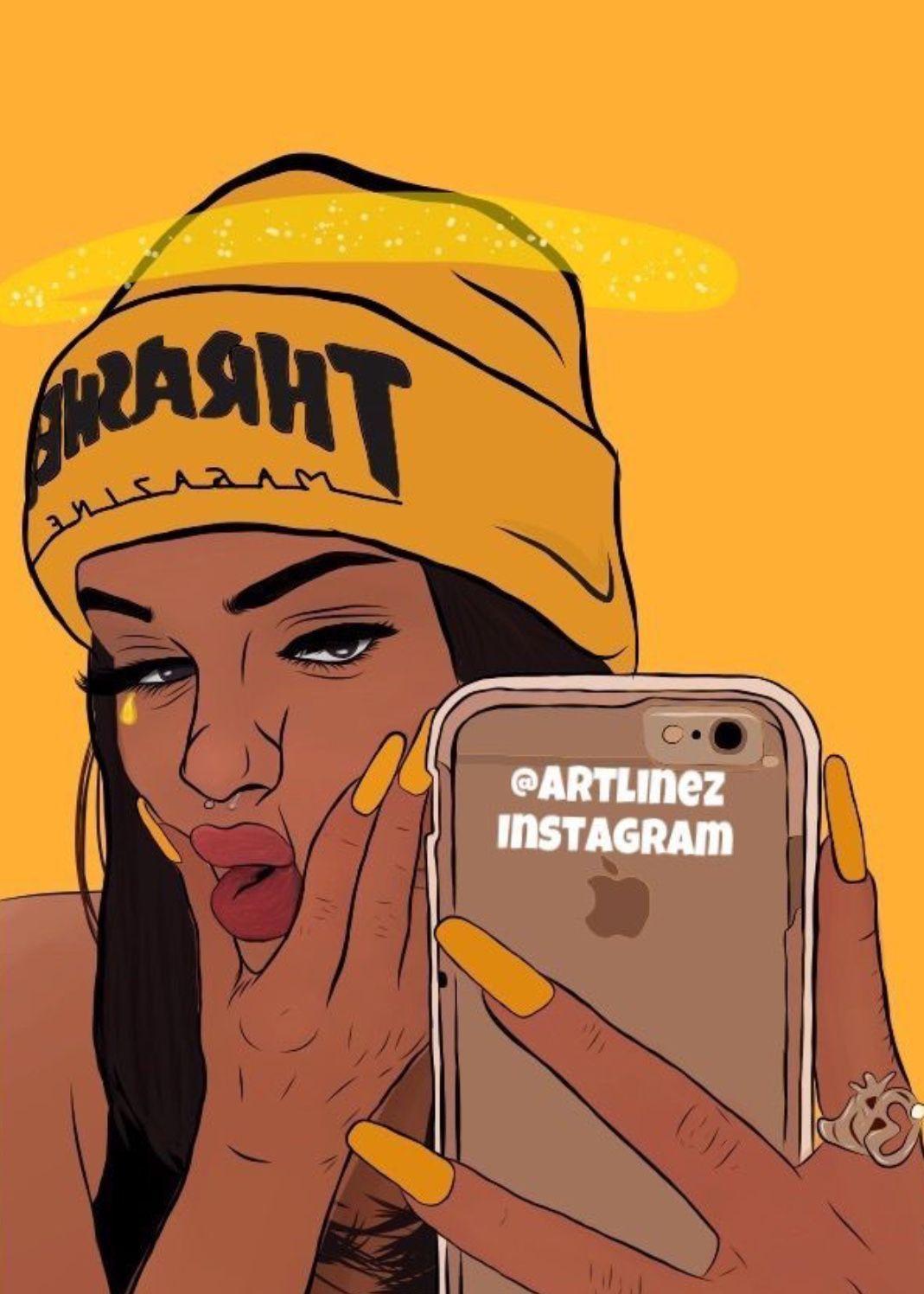 Ragazza selfie stile pop art, 1069x1496 Full HD Verticale, Smartphone